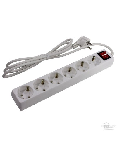 SP6W-230. Сетевой фильтр 6 розеток, 3м, белый. 5bites в Челябинске