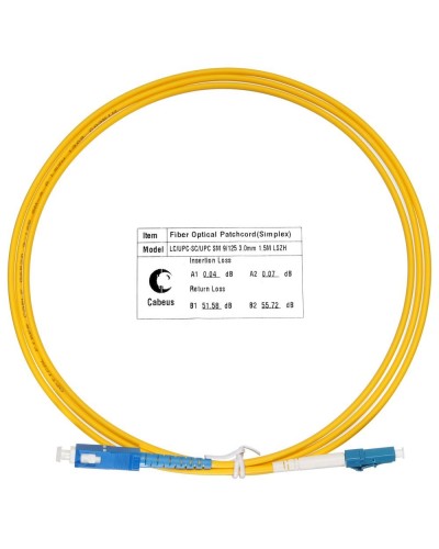 FOP(s)-9-LC-SC-1,5m (7520c). Патч-корд оптический. CABEUS в Челябинске
