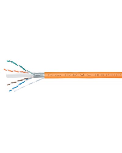 UTP-4P-Cat.6a-SOLID-LSZH-OR (11374c). Кабель «витая пара» (LAN) для структурированных систем связи. CABEUS в Челябинске