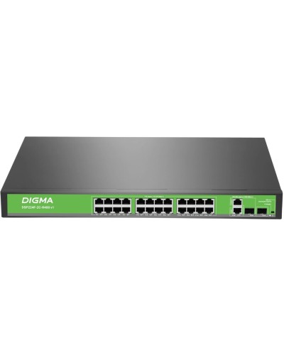 DSP224F-2C-R400 DSP224F-2C-R400 V1 (L2) 24х100Мбит/с 2хКомбо(1000BASE-T/SFP) 24PoE 24PoE+ 400W. Коммутатор с питанием по PoE. Digma в Челябинске