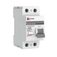 УЗО ВД-100 2P 63А 100мА тип AC эл-мех  PROxima (elcb-2-63-100-em-pro). Выключатель дифференциального тока (УЗО). EKF