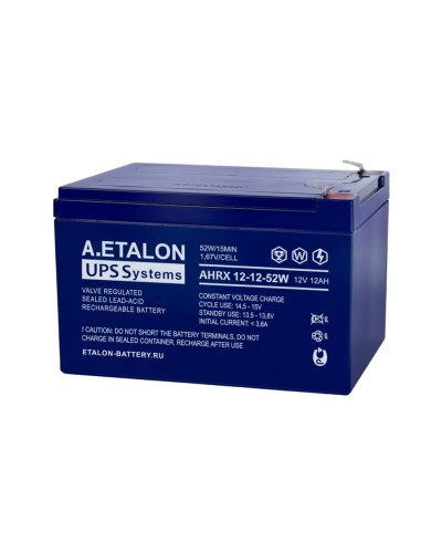 A.ETALON AHRX 12-12-52W. Аккумулятор герметичный свинцово-кислотный. ETALON в Челябинске