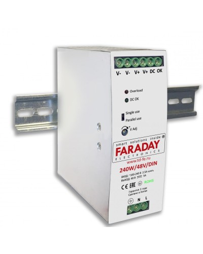 240W/48V/DIN. Блок питания. FARADAY в Челябинске