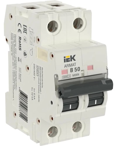 M06N 2P B 50А 6кА ARMAT (AR-M06N-2-B050). Автоматический выключатель. IEK в Челябинске