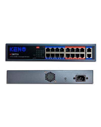 KN-SW1602POE+. Коммутатор с питанием по PoE. KENO в Челябинске