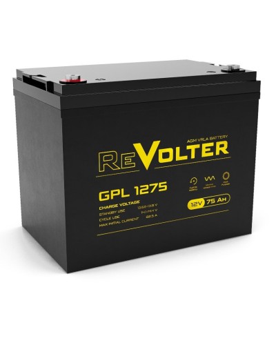 Revolter GPL 1275. Аккумулятор автомобильный герметичный свинцово-кислотный. Revolter в Челябинске
