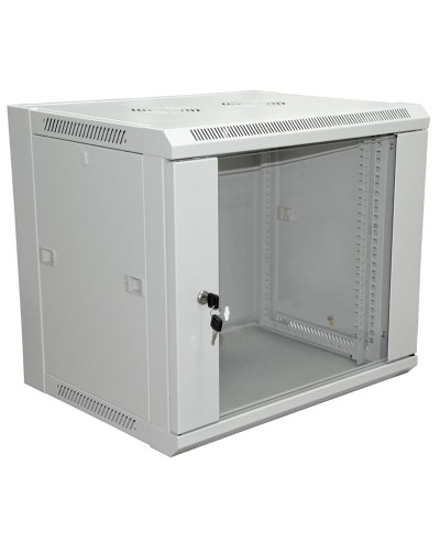 Шкаф телекоммуникационный 19 настенный 12U 600×450×635 мм (ШxГxВ) - передняя дверь стекло, боковые стенки съемные (разобранный) RAL 7035 (04-2202). Шкаф телекоммуникационный 19 настенный 12U. Rexant в Челябинске