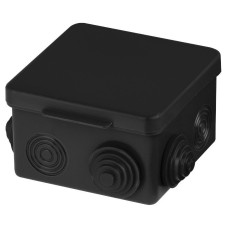 Распаячная коробка ОП 80х80х50мм, крышка, IP54, 7вх., черная TDM (SQ1401-0912). Распаячная коробка ОП. TDM ЕLECTRIC