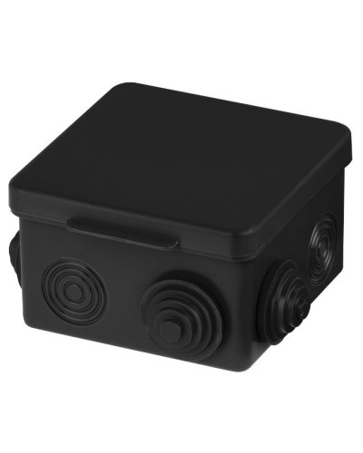 Распаячная коробка ОП 80х80х50мм, крышка, IP54, 7вх., черная TDM (SQ1401-0912). Распаячная коробка ОП. TDM ЕLECTRIC в Челябинске