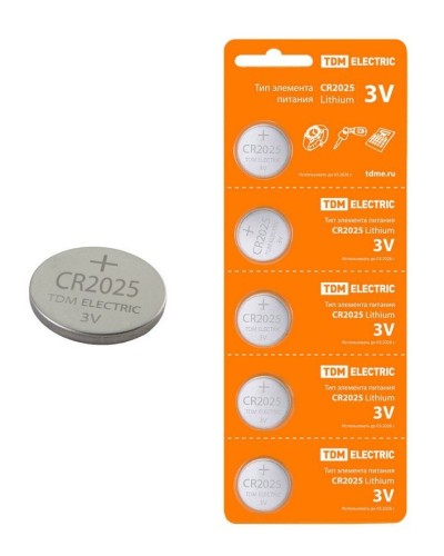 CR2025 Lithium 3V BP-5 TDM (SQ1702-0028). Элемент питания. TDM ЕLECTRIC в Челябинске
