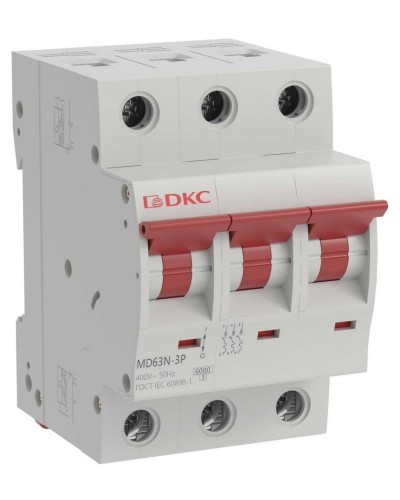 YON max MD63N 3P 20А 6кА C (MD63N-3PC20). Автоматический выключатель. ДКС в Челябинске