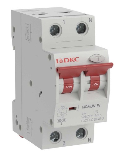 YON max MDR, 1P+N, 30mA, 40A, 6kA, А (MDR63N-1N2C40-A). Автоматический выключатель дифференциального тока. ДКС в Челябинске