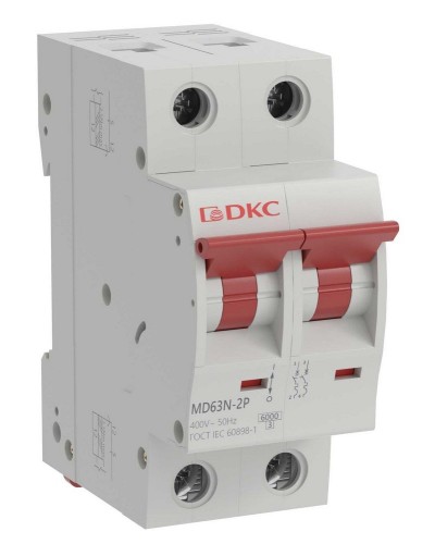 YON max MD63N 2P 20А 6кА C (MD63N-2PC20). Автоматический выключатель. ДКС в Челябинске
