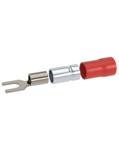 Наконечник вилочный НВИ 0,25-1,5 М6 (D6,4мм) (100 шт) (2A16P-DS-PVC). Наконечник вилочный с изолированным фланцем ПВХ, двойная гильза. ДКС в Челябинске