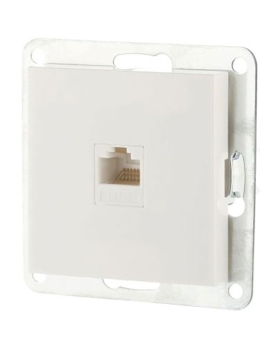 Розетка RJ-45 кат.5е с накладкой, белый LK80 (846104-1). Розетка компьютерная. Экопласт в Челябинске