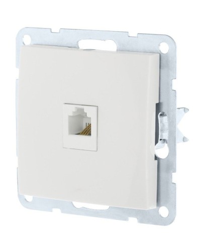 Розетка RJ-45 кат. 5е с накладкой, белый LK60 (866104-1). Розетка компьютерная. Экопласт в Челябинске