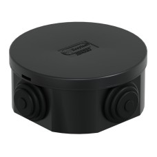 Коробка JBR080 D=80х40, 4 вых., IP44, черная (44005BL-1). Коробка монтажная. Экопласт