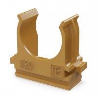 Крепёж-клипса для труб АБС-пластик бук D20 (100 шт) (PR13.0046). Крепление для труб ПВХ. Промрукав