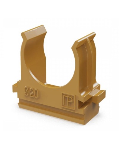 Крепёж-клипса для труб АБС-пластик бук D20 (100 шт) (PR13.0046). Крепление для труб ПВХ. Промрукав в Челябинске