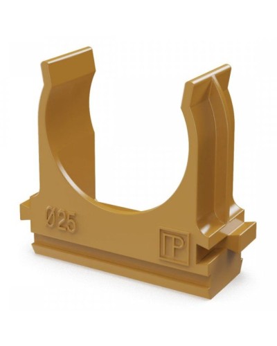 Крепёж-клипса для труб АБС-пластик бук D25 (100 шт) (PR13.0047). Крепление для труб ПВХ. Промрукав в Челябинске