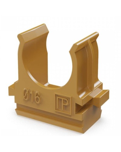 Крепёж-клипса для труб АБС-пластик бук D16 (100 шт) (PR13.0045). Крепление для труб ПВХ. Промрукав в Челябинске
